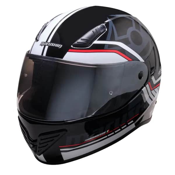 Marushin FullFace 999 RS Comfort, Laser white / red L