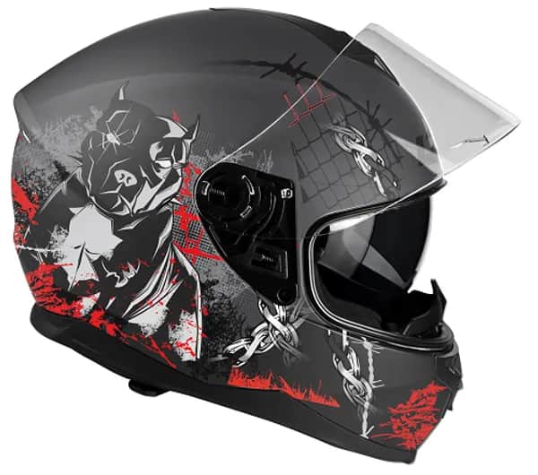 LZR FullFace FH3 Pitbull 3 Black - Red - White - Matt / XS