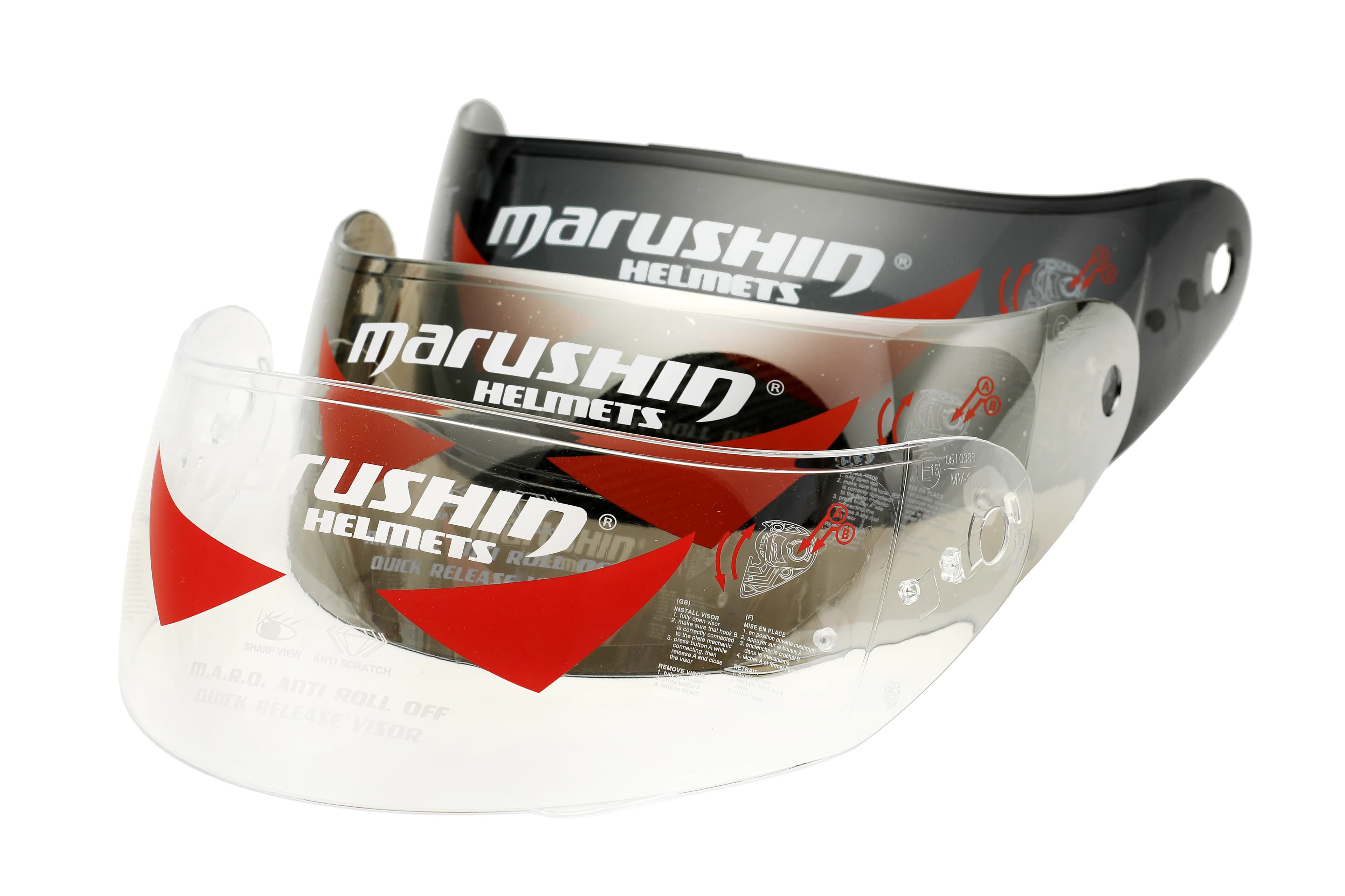 Marushin Visier 999RS, RS3, M-410 NX-Evo visor, spectra silver 2
