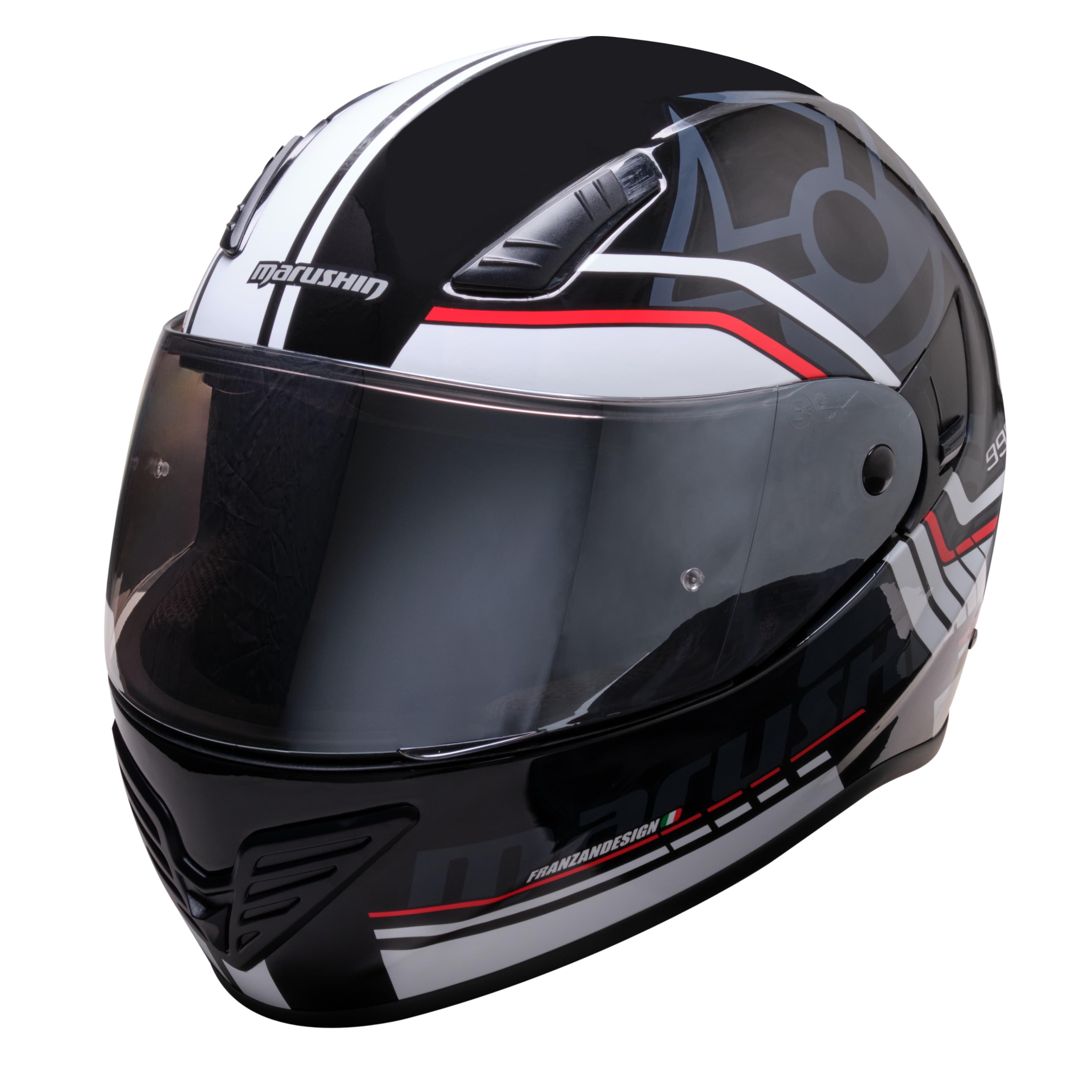Marushin FullFace 999 RS Comfort, Laser white / red  XS