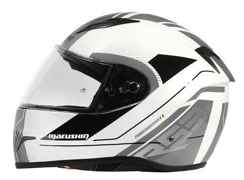 Marushin FullFace RS3, Techno white/grey L