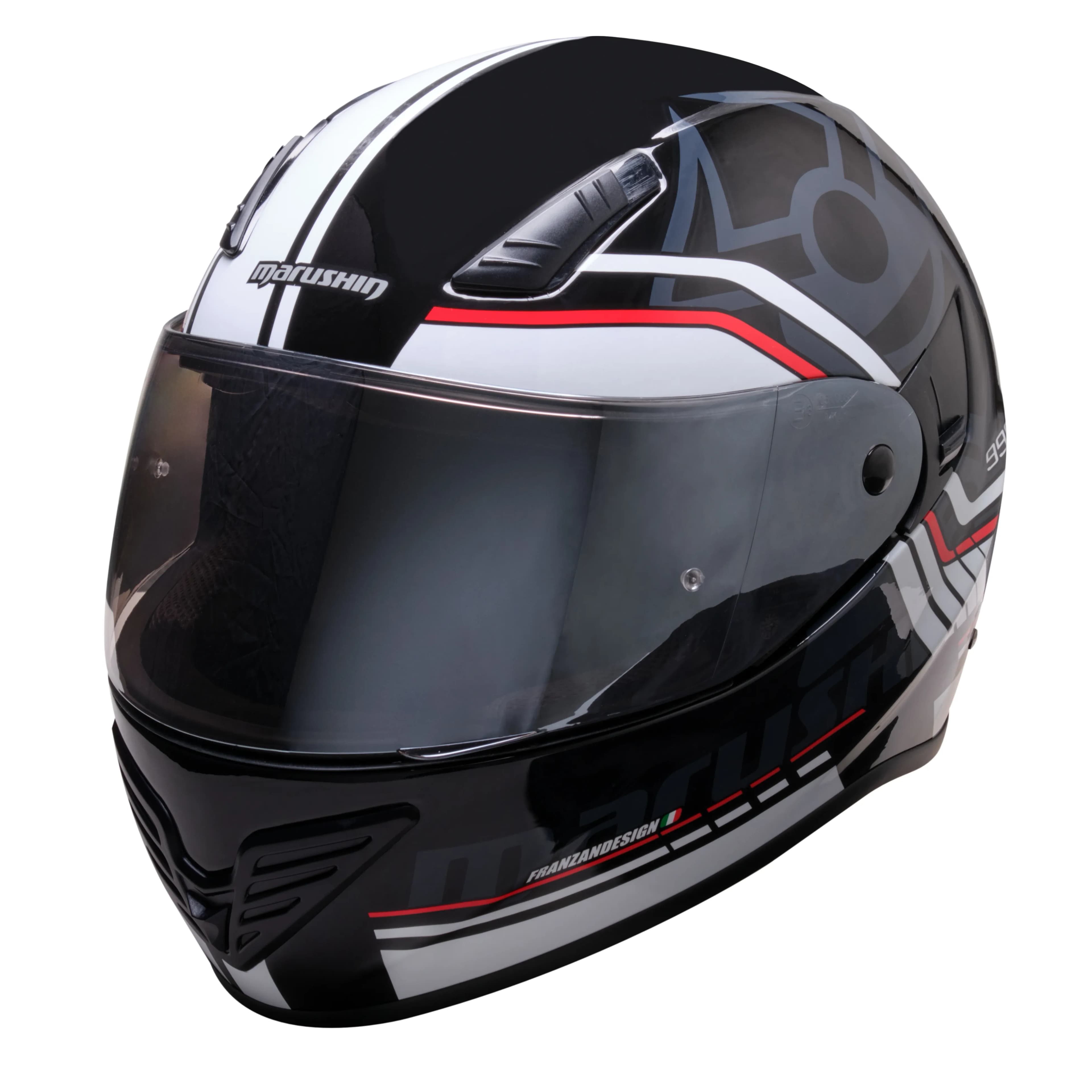 Marushin FullFace 999 RS Comfort, Laser white / red XXL